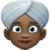 👳🏿‍♀️ woman wearing turban: dark skin tone display on Facebook